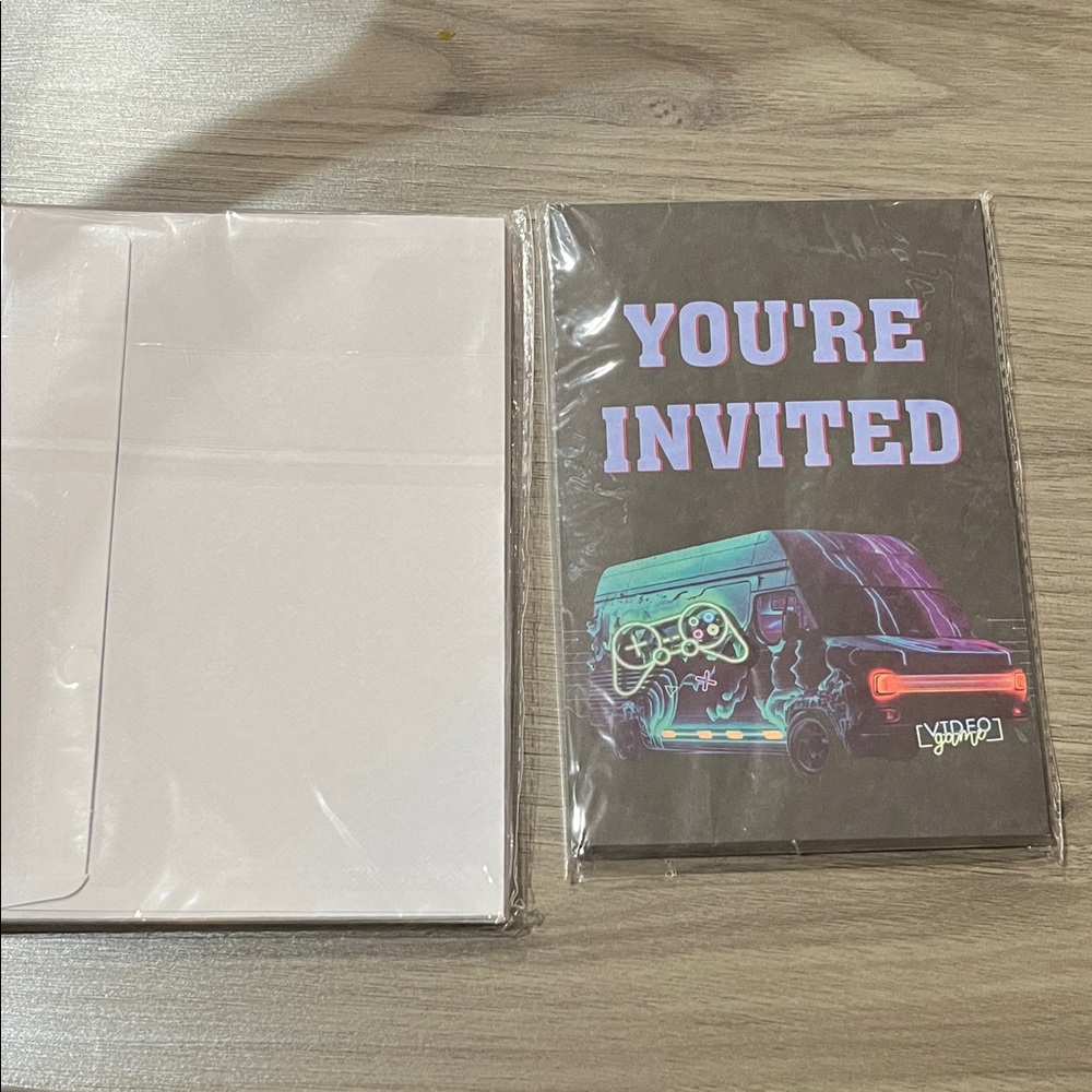 You're Invited Party Invitation Cards - Black and Purple
